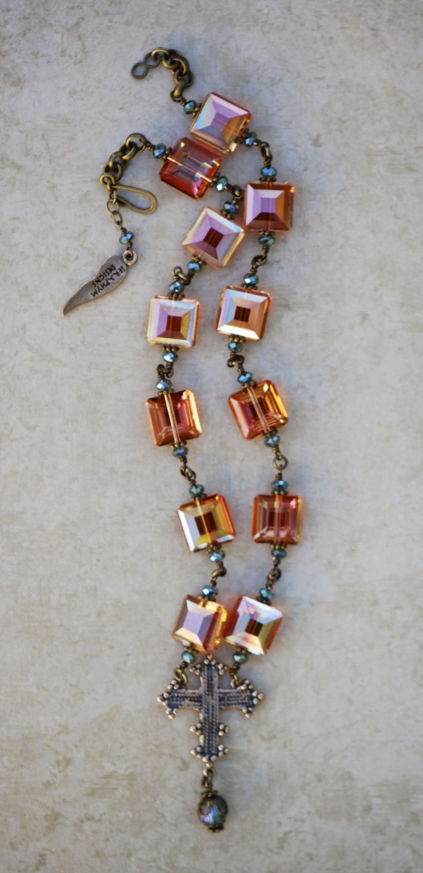 The Seraphym Necklace of the Holy Cross (apricot)