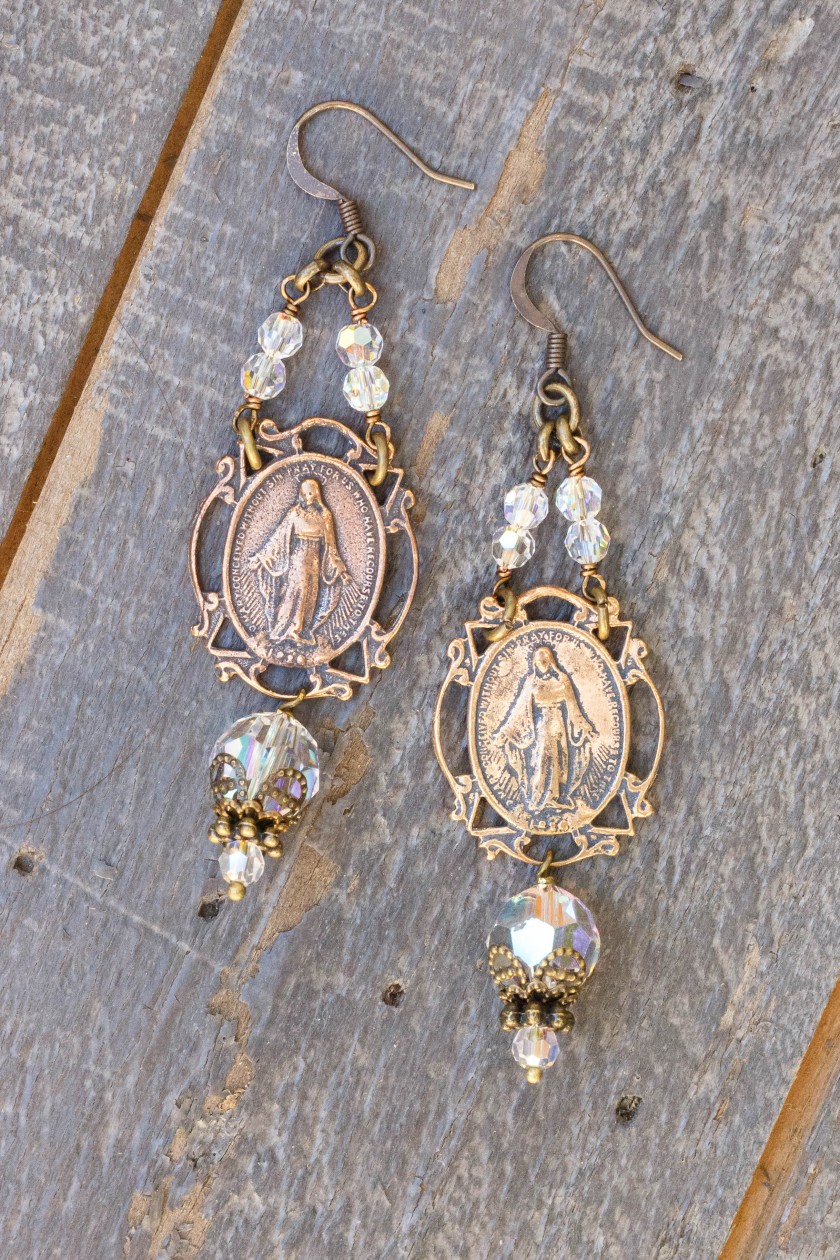 Clear Crystal Earrings – Our Lady of Grace