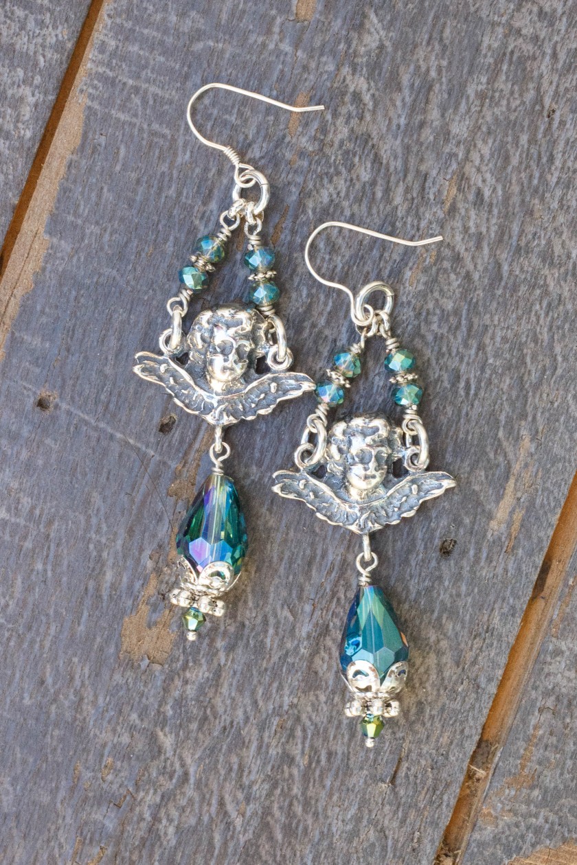 Aqua Exotic Asian Crystal Earrings