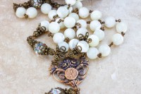 Faceted Mother of Pearl 8mm Rosary