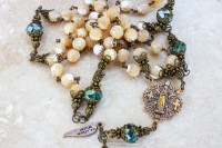 Beige Mother of Pearl 8mm Rosary