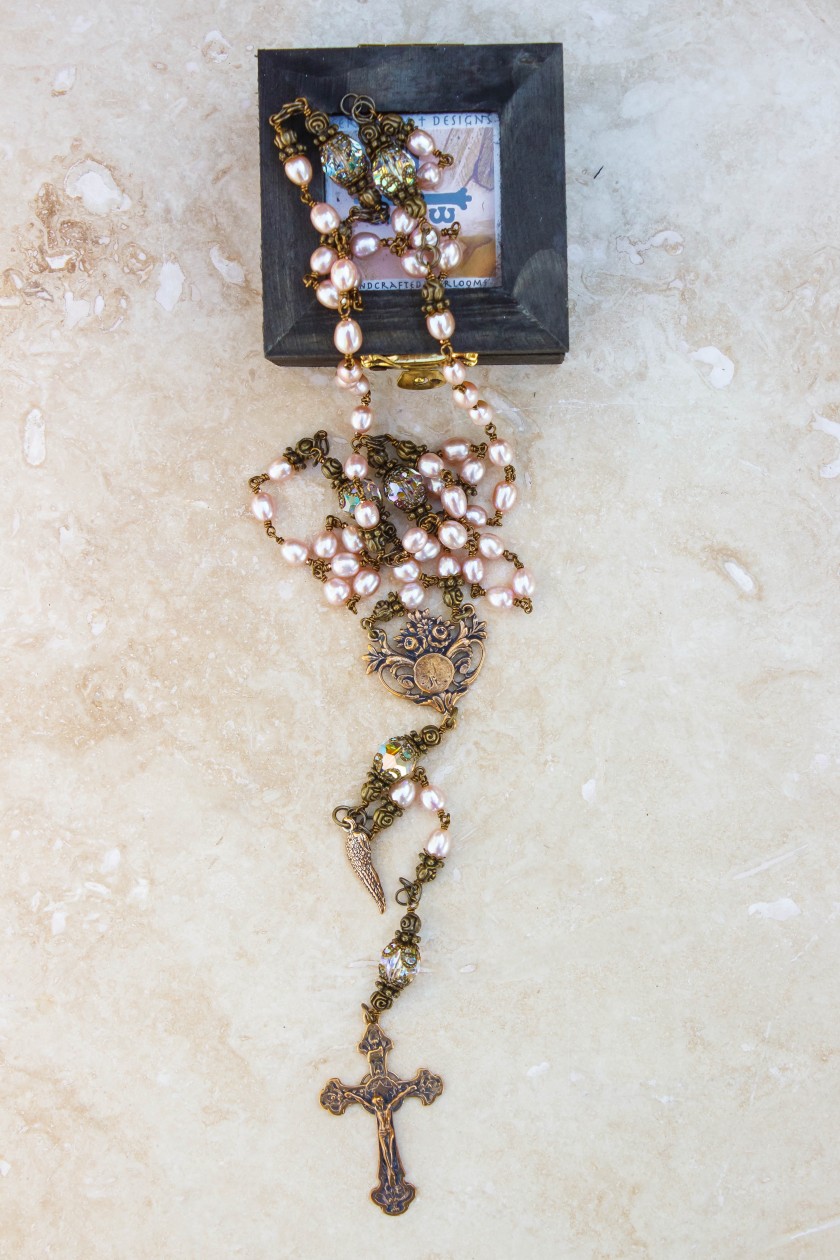 Blush Pink Pearl Rosary