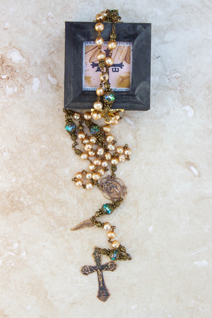 Gold Pearl Rosary