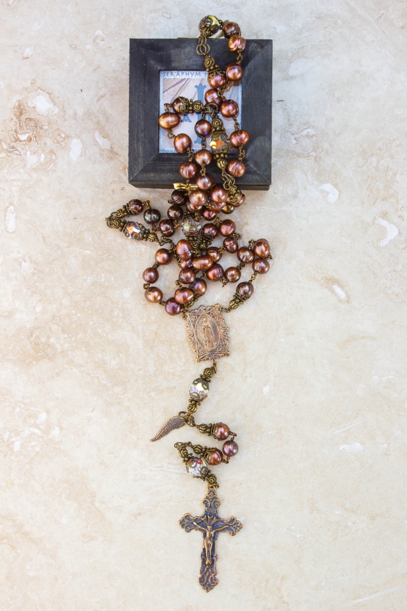 Chocolate Potato Pearl Rosary