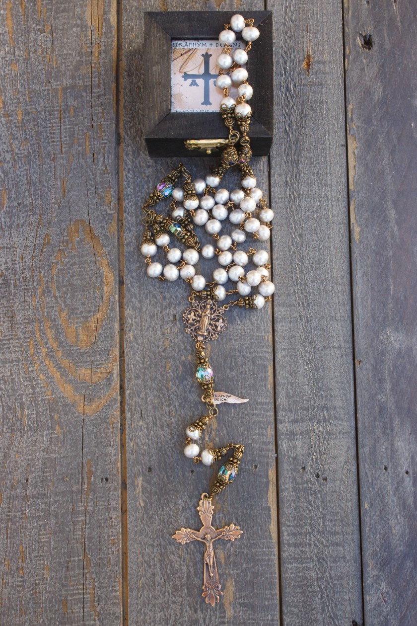 Silver Fresh Water Pearl Rosary