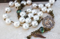 Faceted Shell Pearl Rosary
