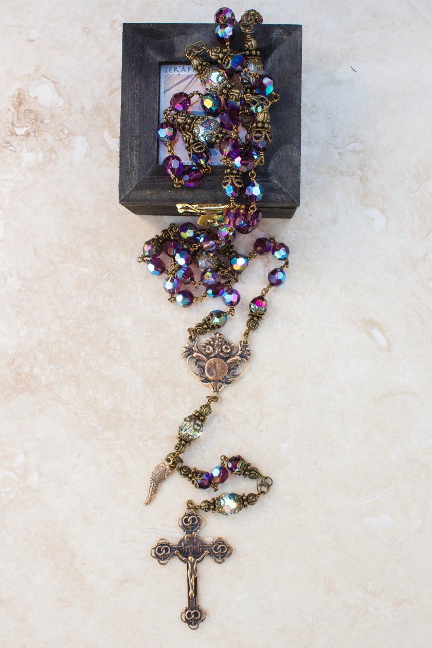 Amethyst and Clear Crystal Rosary