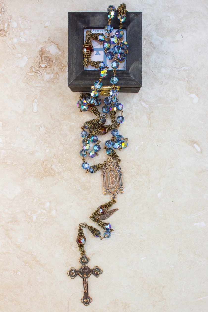 Denim Blue Swarovski Crystal Rosary
